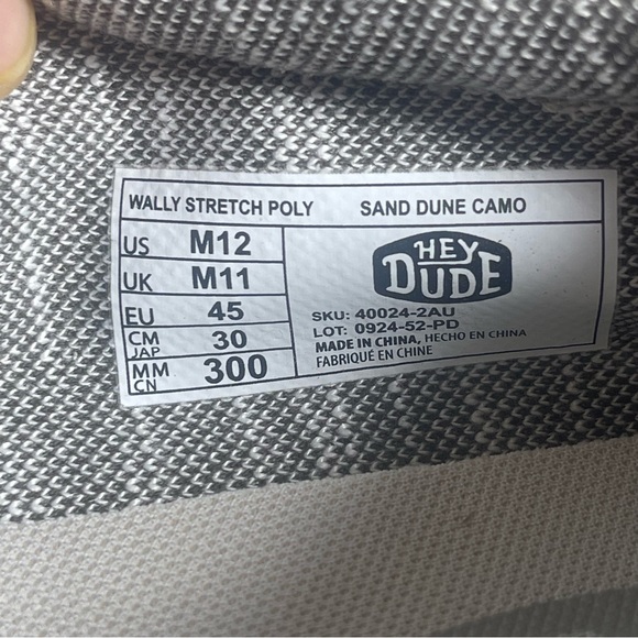 HEYDUDE Wally Stretch Poly Sand Dune Camo Shoes Mens 12 New No Box 40024-2AU